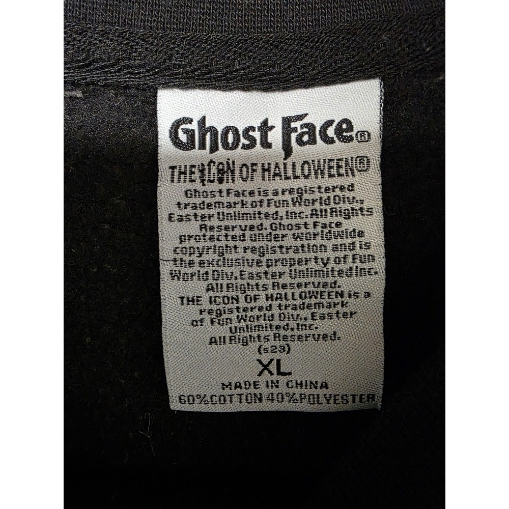 Scream Ghostface Pullover Black Sweatshirt Men's XL Halloween Horror Goth Movies - Picture 4 of 6